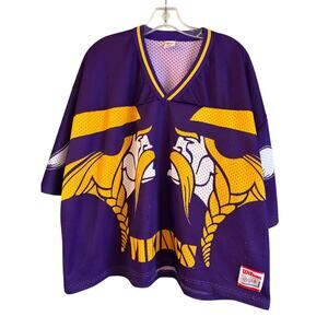 Vintage Wilson Minnesota Vikings 90s mesh AOP Purple Jersey XXL Boxy NFL